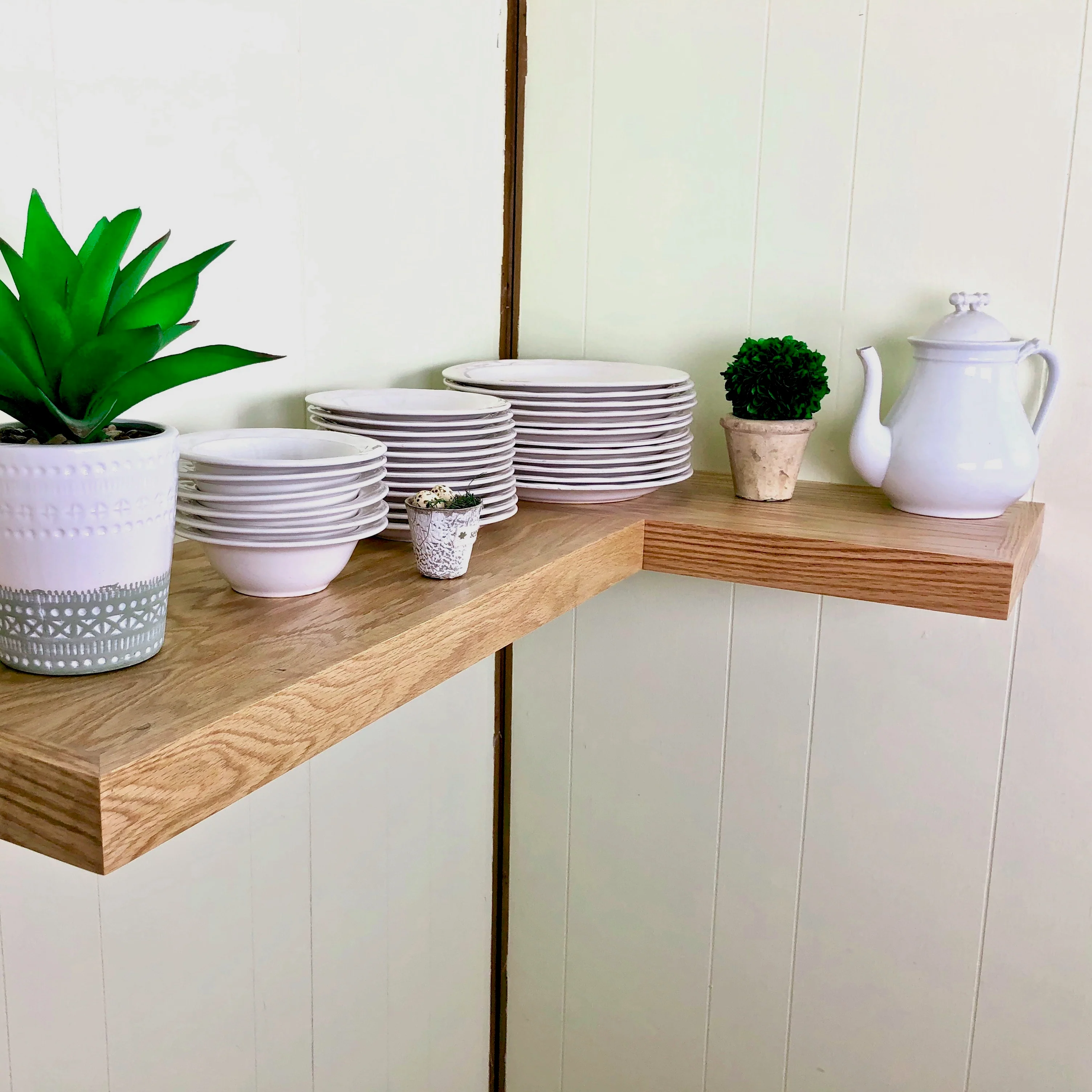Floating Oak Shelves
